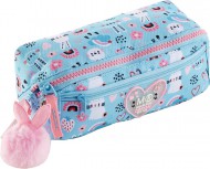 Penál Bunny Bliss, Holdall, 2 kapsy, rPET, modro-růžový 