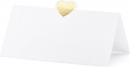 Svatební jmenovky 10ks se zlaceným srdcem 10cm