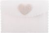 Obálka plátěná se srdíčkem krémová, 12,5cm x 8,5cm