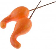 Přízdoba Dýně na drátku oranžová, 16cm, 6ks - zvětšit obrázek