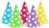 Čepička papírová 5ks mix barev s puntíkem