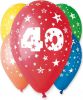 Nafukovací balónky 5ks s potiskem číslice 40, hvězdy