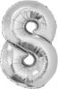 Nafukovací ČÍSLICE 8 stříbrná 35cm