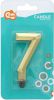 Dortová svíčka číslice 7 Diamant, metalická, zlatá