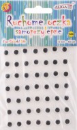 Oči pohyblivé 8mm, 49ks kulaté, samolepicí - zvětšit obrázek