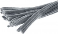 Chlupaté drátky šedé, 6mm/30cm,40ks