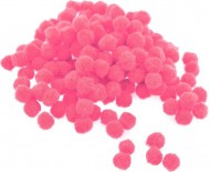 Bambulky plyšové 1cm růžové, 100ks - zvětšit obrázek