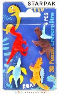 Pryž mazací Starpak 3D Puzzle Dino 4ks