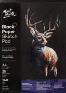 Mont Marte skicovací blok, černý papír, 140g/m2, A3, č. 0059, 25 listů