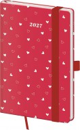 Kapesní diář A6 Vario Hearts s gumičkou