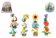 Stavebnice mini květina plast 6cm mix druhů v kouli
