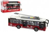 Autobus/trolejbus plastový 28cm na setrvačník se světlem se zvukem 