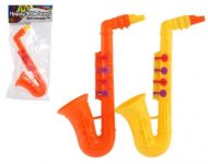 Saxofon plast 24cm, 2 barvy, v sáčku