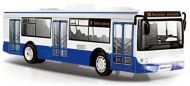Autobus MHD modrý 28cm česky hlásí zastávky, zpětné natažení, na baterie