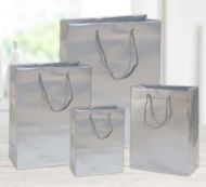 Papírová taška Color velká stříbrná - zvětšit obrázek