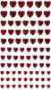 Samolepící srdce 84 ks