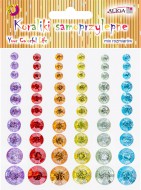 Kamínky samolepící barevné s brokátem na blistru