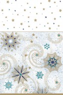 Papírový ubrus 180 cm Gold Turqoise Stars - zvětšit obrázek