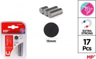 Magnety extra silné 15mm 17ks na blistru