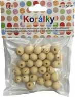 Korálky dřevěné 12 mm úsměv - zvětšit obrázek