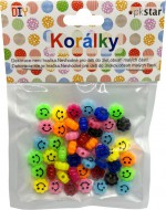 Korálky plastové smajlíci 8 mm 12 g - zvětšit obrázek