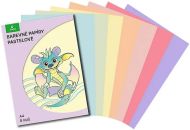 Barevný papír - pastelový mix, 8 barev 