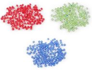 Skleněné korálky broušené ohňovky 4 mm s AB efektem 