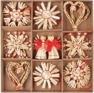 Dekorace slaměné mix motivů 6 cm, 24 ks - zvětšit obrázek