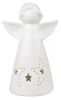 Anděl porcelánový s hvězdou s LED 16 cm