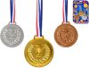 Medaile 3ks se šňůrkou,  6 cm, na kartě