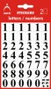 Čísla 0-9, výška 14 mm - 2 archy v blistru