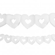 Girlanda Srdce s výsekem - bílé 300x9cm - zvětšit obrázek