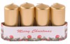 Svíčky adventní 4ks zlaté, 50x120mm