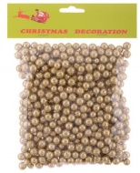 Dekorativní kuličky s glitry, zlaté 10mm