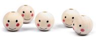 Dřevěné korálky s obličejem &#216;25 mm, 5ks - zvětšit obrázek