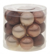 Skleněná vánoční baňka mix měděná 18 ks - zvětšit obrázek