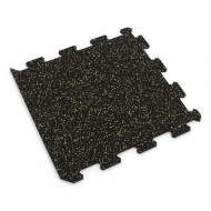 Černo-žlutá gumová modulová puzzle dlažba (okraj) FLOMA FitFlo SF1050 - 47,8 x 47,8 x 0,8  - zvětšit obrázek