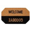 Kokosová vnitřní čistící vstupní rohož FLOMA Ruco Welcome - Goodbye - 40 x 70 x 1,5 cm