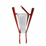 Bílo-červená ocelová mobilní bariéra - 310 x 109 cm