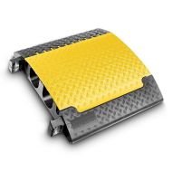 Černo-žlutý plastový kabelový most s transparentním víkem DEFENDER Ultra L LUX - 70 x 78,3