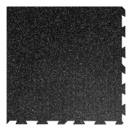 Černo-bílá gumová modulová puzzle dlažba (roh) FLOMA FitFlo SF1050 - 100 x 100 x 2 cm