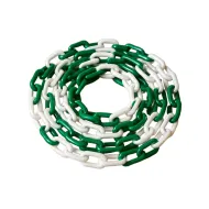 Zeleno-bílý plastový (PP) vymezovací řetěz FLOMA TC61 - 25 m x 0,6 cm