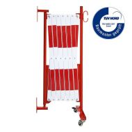 Bílo-červená nástěnná mobilní bariéra - 4 x 1,05 m