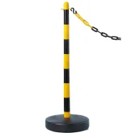 Černo-žlutý plastový sloupek - průměr 3,9 cm, výška 90 cm
