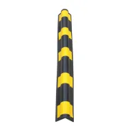 Černo-žlutá gumová ochrana rohů zdí a stěn FLOMA WP41 - 100 x 10 x 1 cm