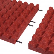 Červená gumová certifikovaná dopadová dlažba (V65/R28) FLOMA - 50 x 50 x 6,5 cm - zvětšit obrázek