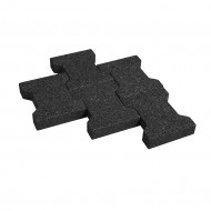 Černá gumová zámková dlažba KA1 FLOMA - 20 x 16,5 x 4,3 cm - zvětšit obrázek