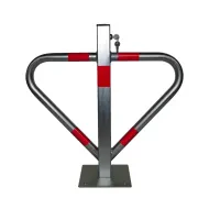 Stříbrná ocelová sklopná parkovací zábrana - 55 x 60 cm