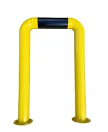 Černo-žlutý ocelový sloupek - 48 x 75 cm
