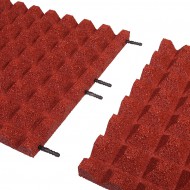 Červená gumová certifikovaná dopadová dlažba FLOMA V40/R28 - 100 x 100 x 4 cm - zvětšit obrázek